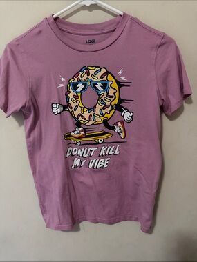 Kids 'Donut Kill My Vibe' Graphic Tee - Pink